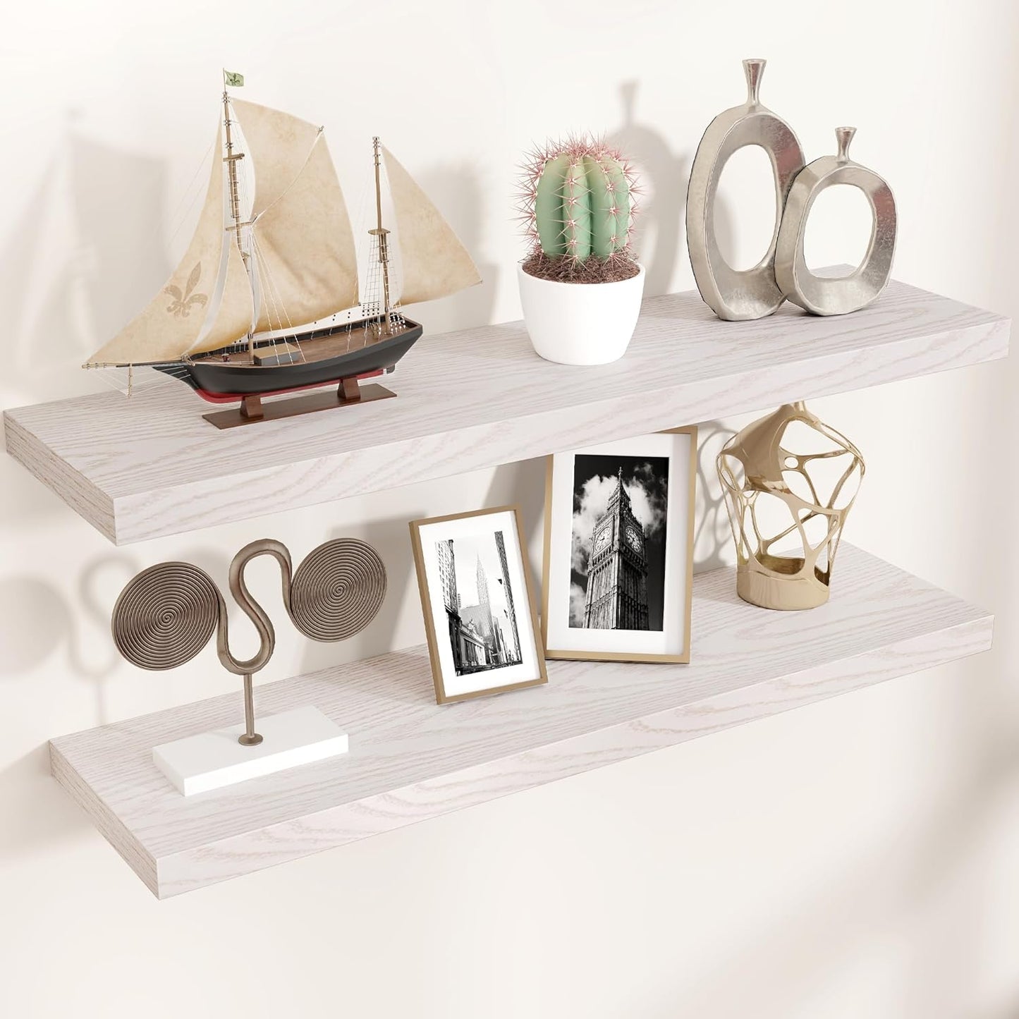 ShelfLoft 9.3"D x 1.5"H Birch Floating Shelves for Wall Storage