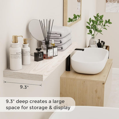 ShelfLoft 9.3"D x 1.5"H Birch Floating Shelves for Wall Storage