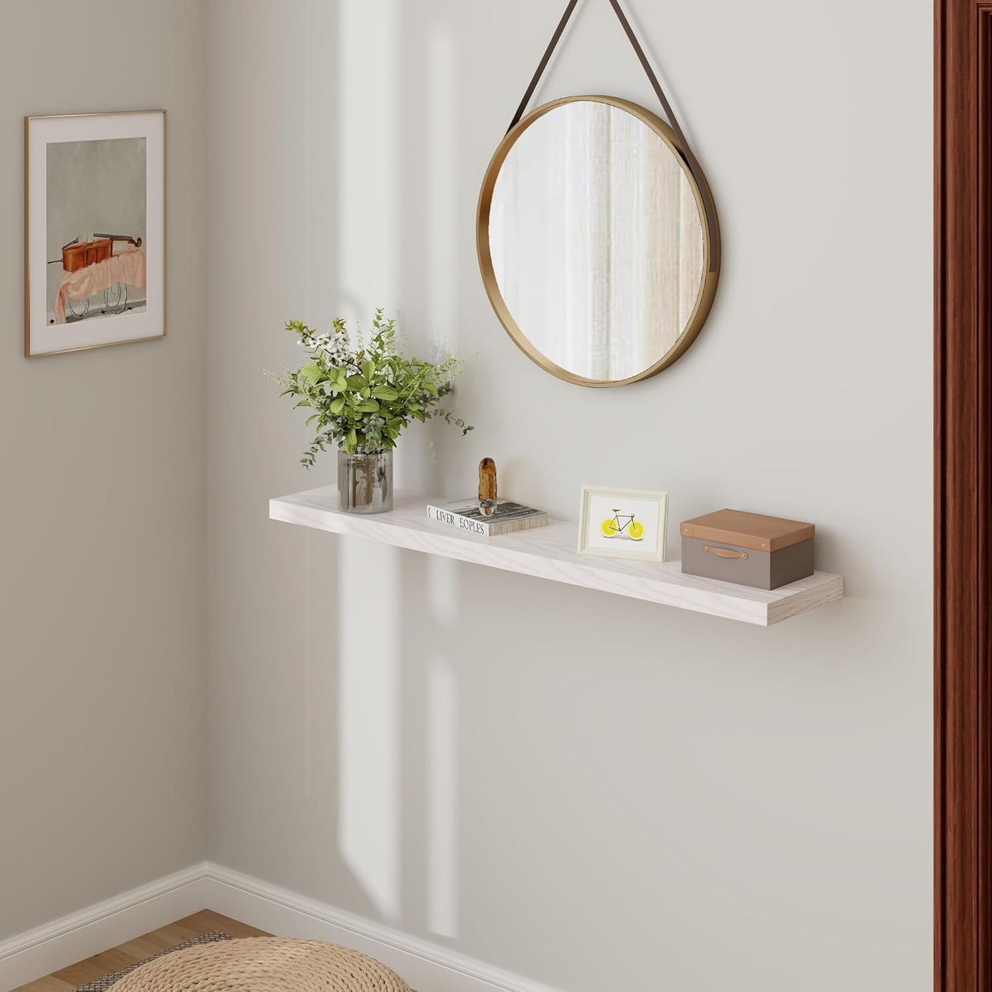 ShelfLoft 9.3"D x 1.5"H Birch Floating Shelves for Wall Storage