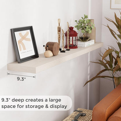 ShelfLoft 9.3"D x 1.5"H Birch Floating Shelves for Wall Storage