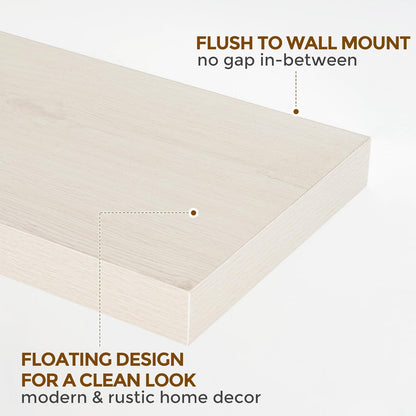 ShelfLoft 55" Wide x 9.3" Deep Floating Shelves for Wall Storage,Birch-1 Pack