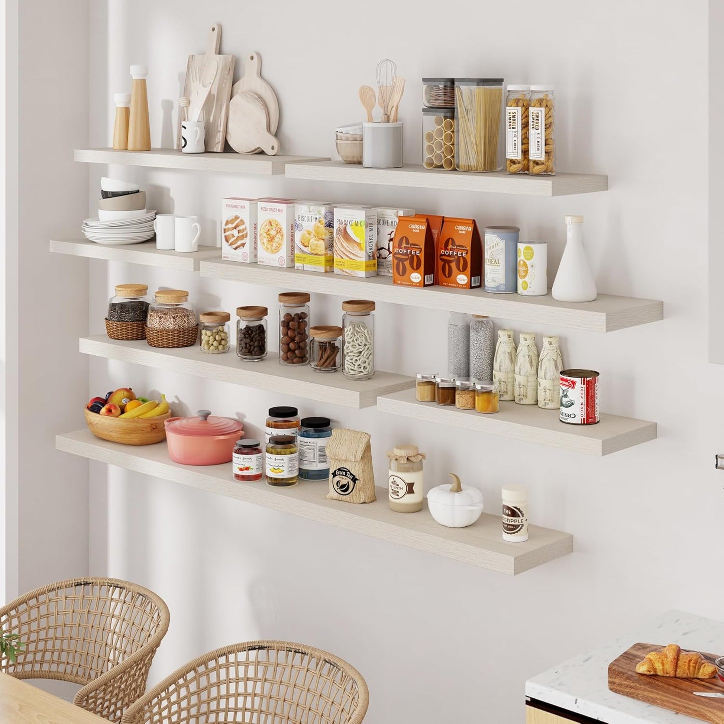 ShelfLoft 9.3"D x 1.5"H Birch Floating Shelves for Wall Storage