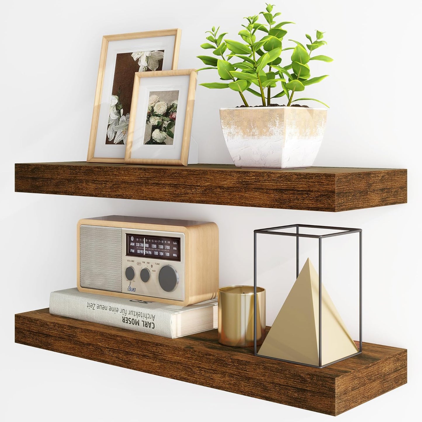 ShelfLoft 7 Inch Deep Fireplace Mantel Wall Mounted Farmhouse Floating Display Shelf