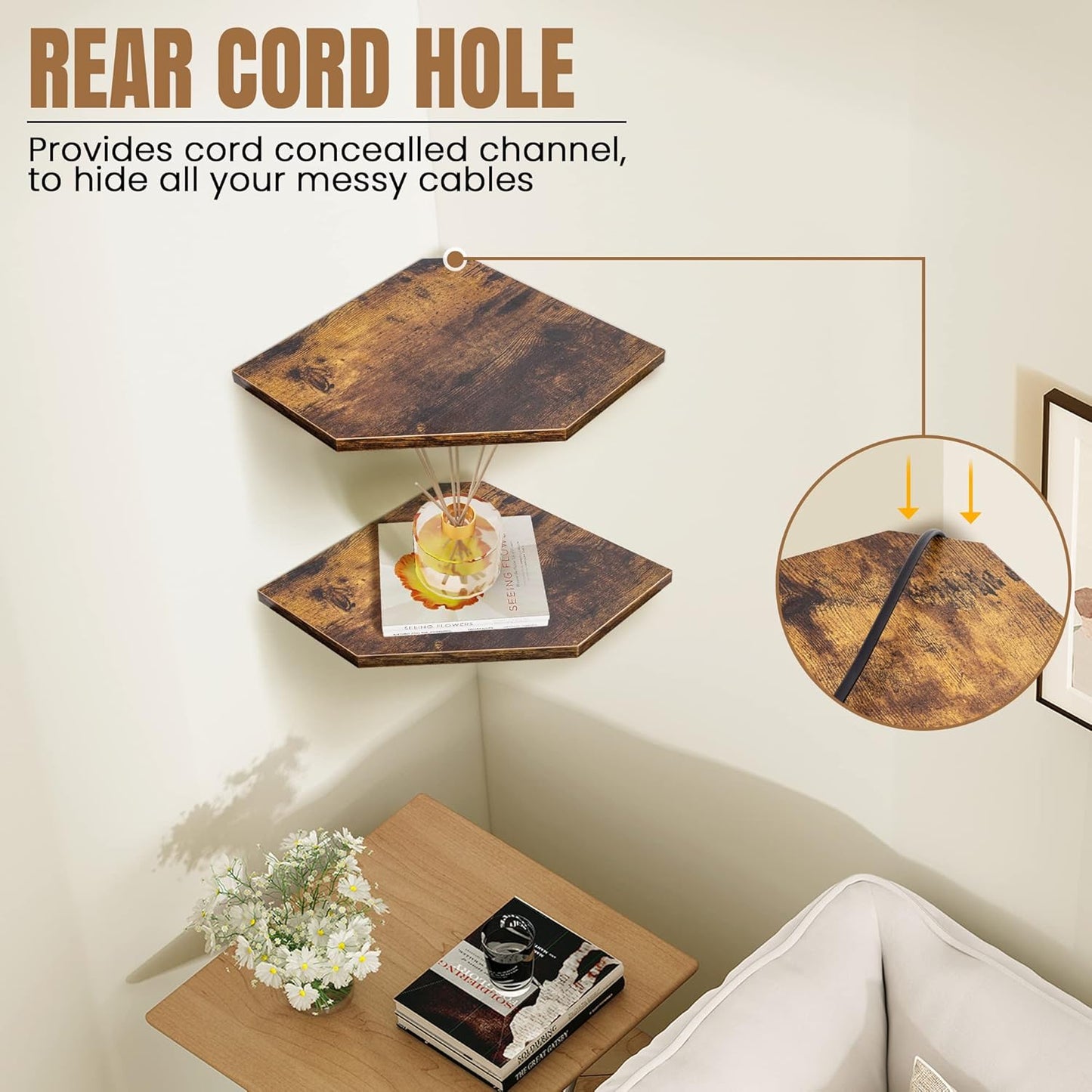 ShelfLoft Wall Mount Floating Corner Shelves