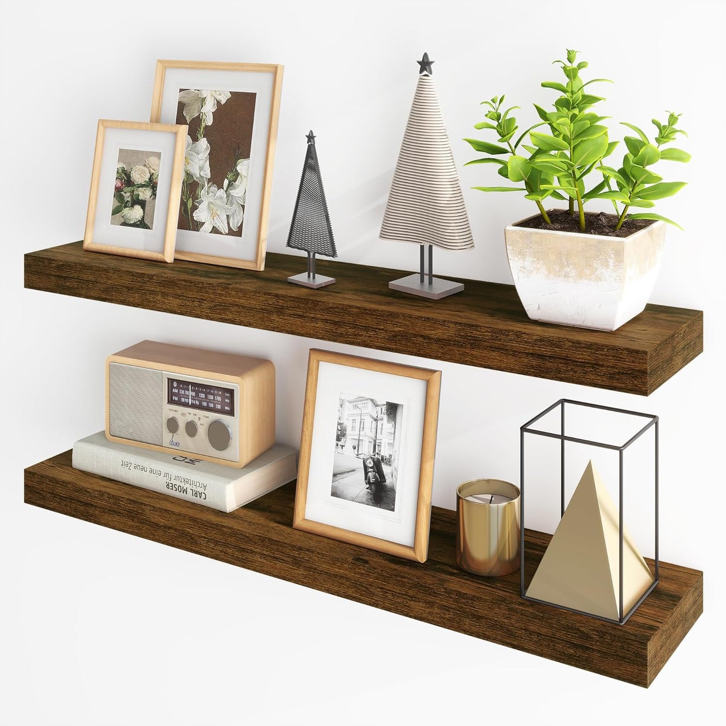 ShelfLoft 7 Inch Deep Fireplace Mantel Wall Mounted Farmhouse Floating Display Shelf