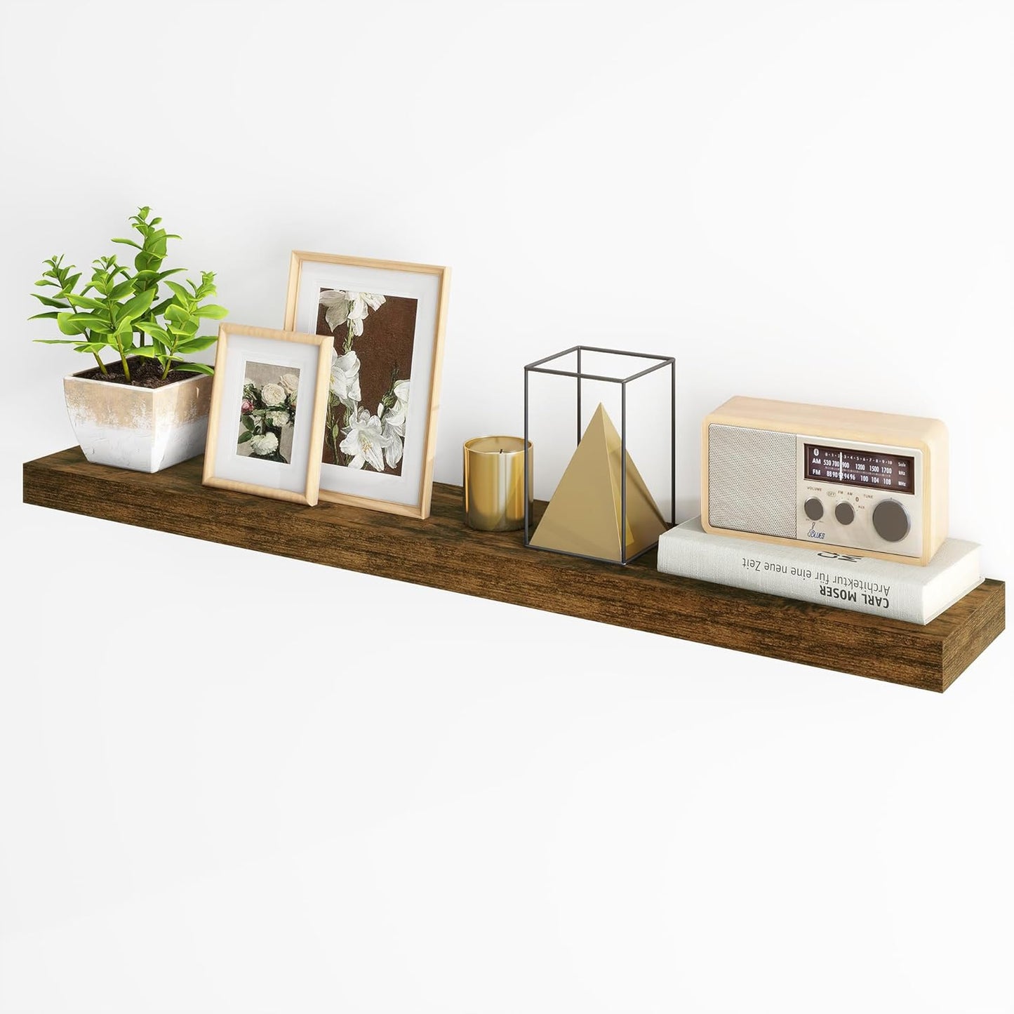 ShelfLoft 7 Inch Deep Fireplace Mantel Wall Mounted Farmhouse Floating Display Shelf