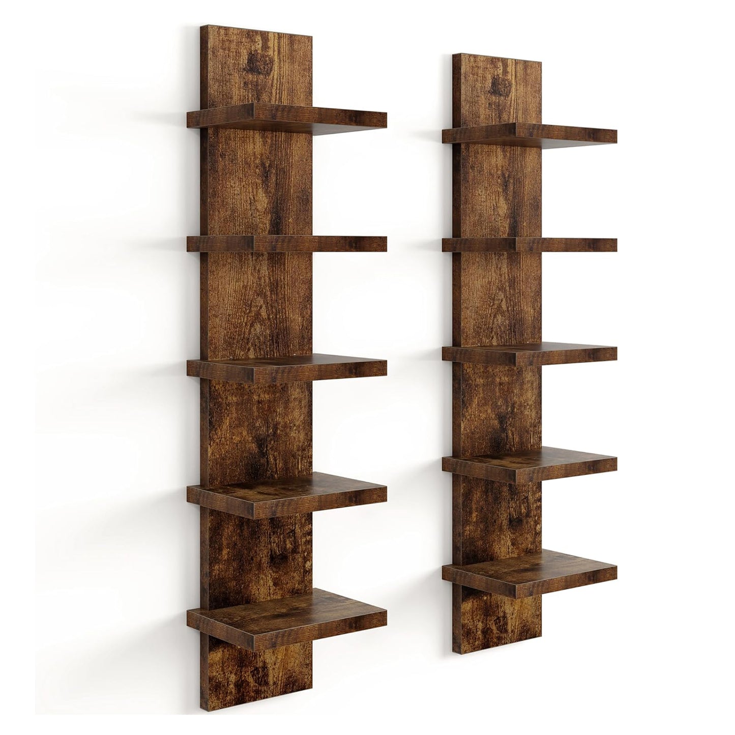 ShelfLoft 5 Tier 5.5" Deep Floating Storage Wall Shelf Unit