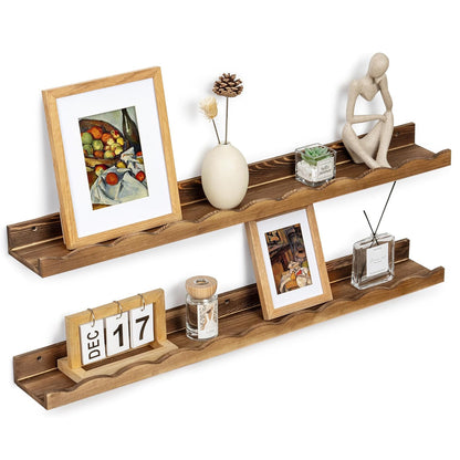 ShelfLoft 5 Inch Deep Picture Ledge Shelf Pine Wood Nursery Book Shelves for Kids Room