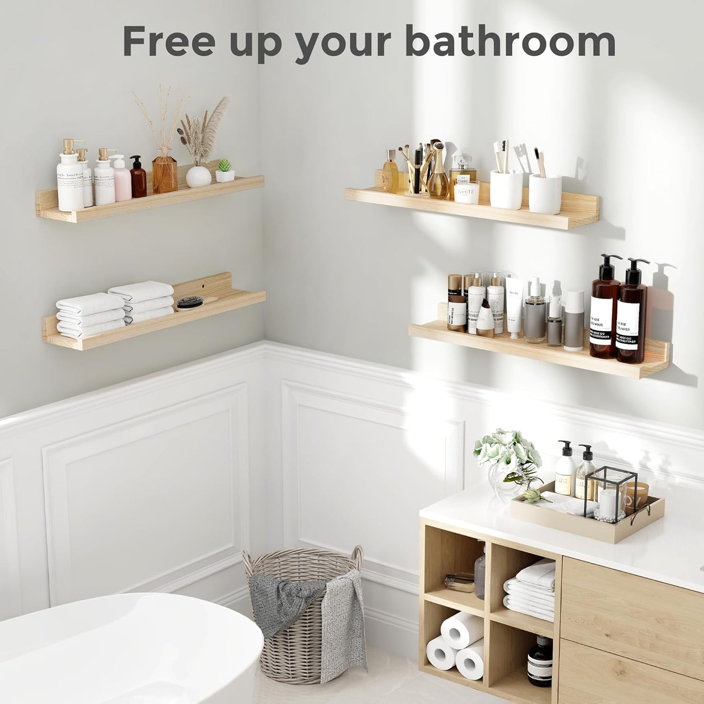 ShelfLoft 5.12"D x 2.2"H Carbonized Black Picture Ledge Wall Floating Shelves with Lip