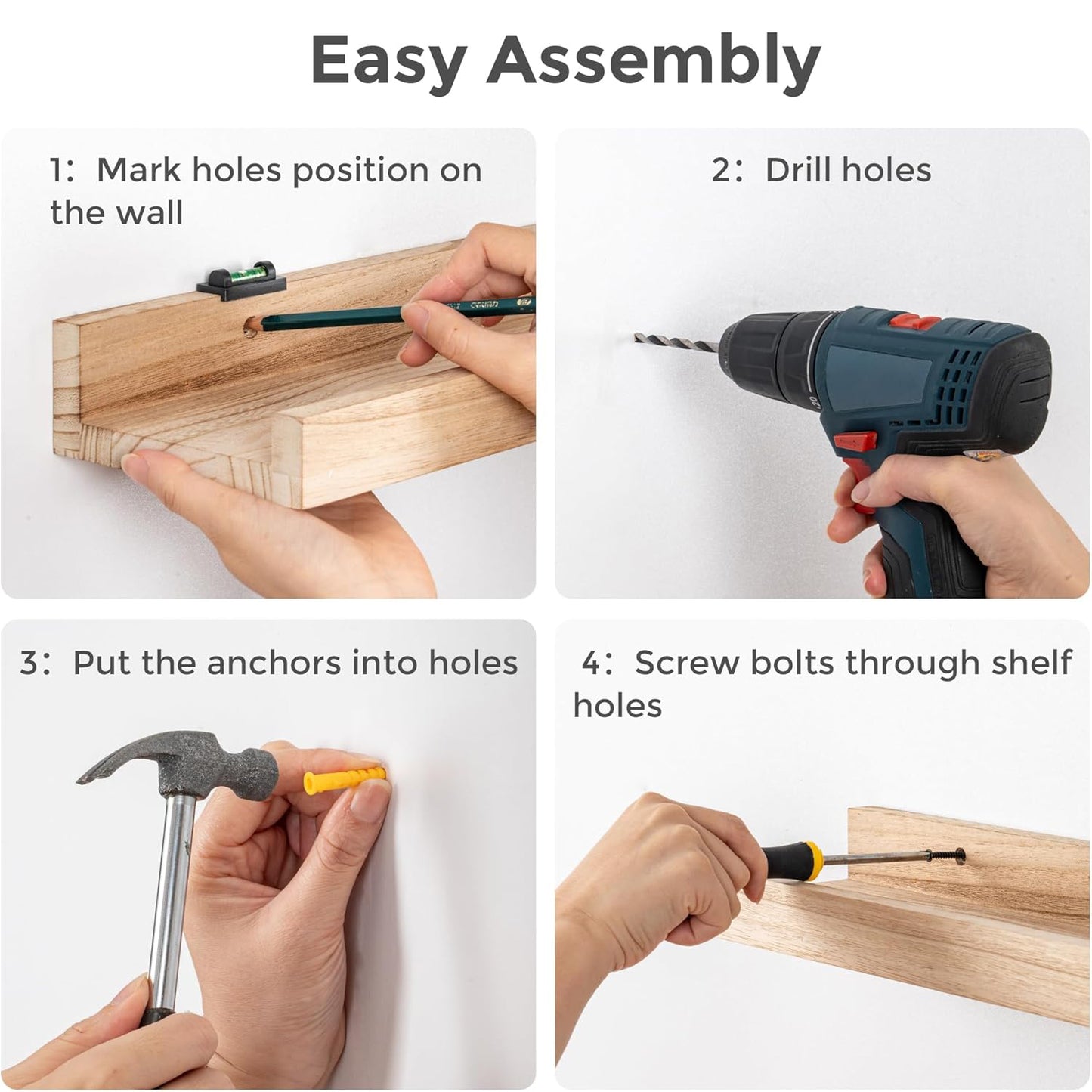 ShelfLoft 5.12"D x 2.2"H Carbonized Black Picture Ledge Wall Floating Shelves with Lip