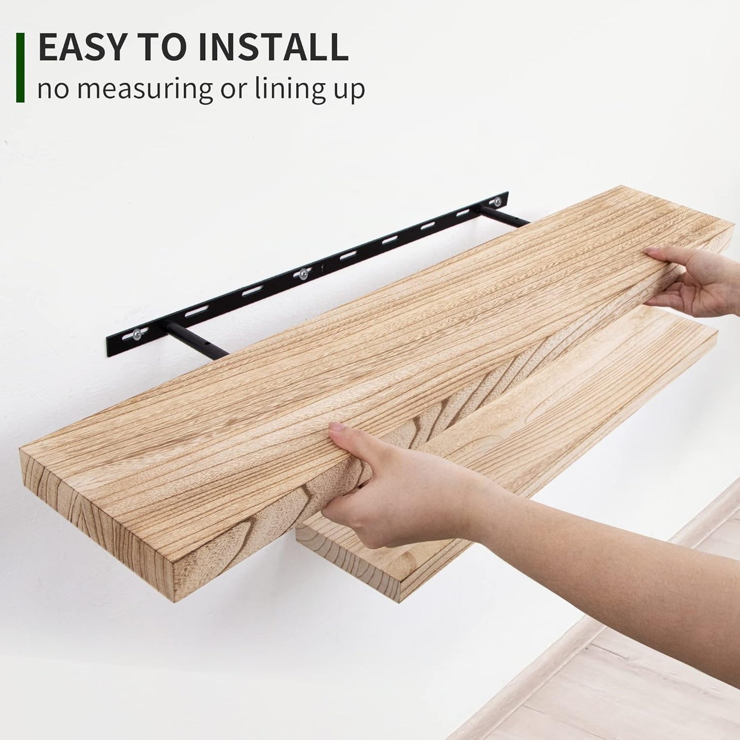 ShelfLoft 36" Wide x 6.8" Deep Natural Paulownia Wood Floating Shelves, 2 Pack