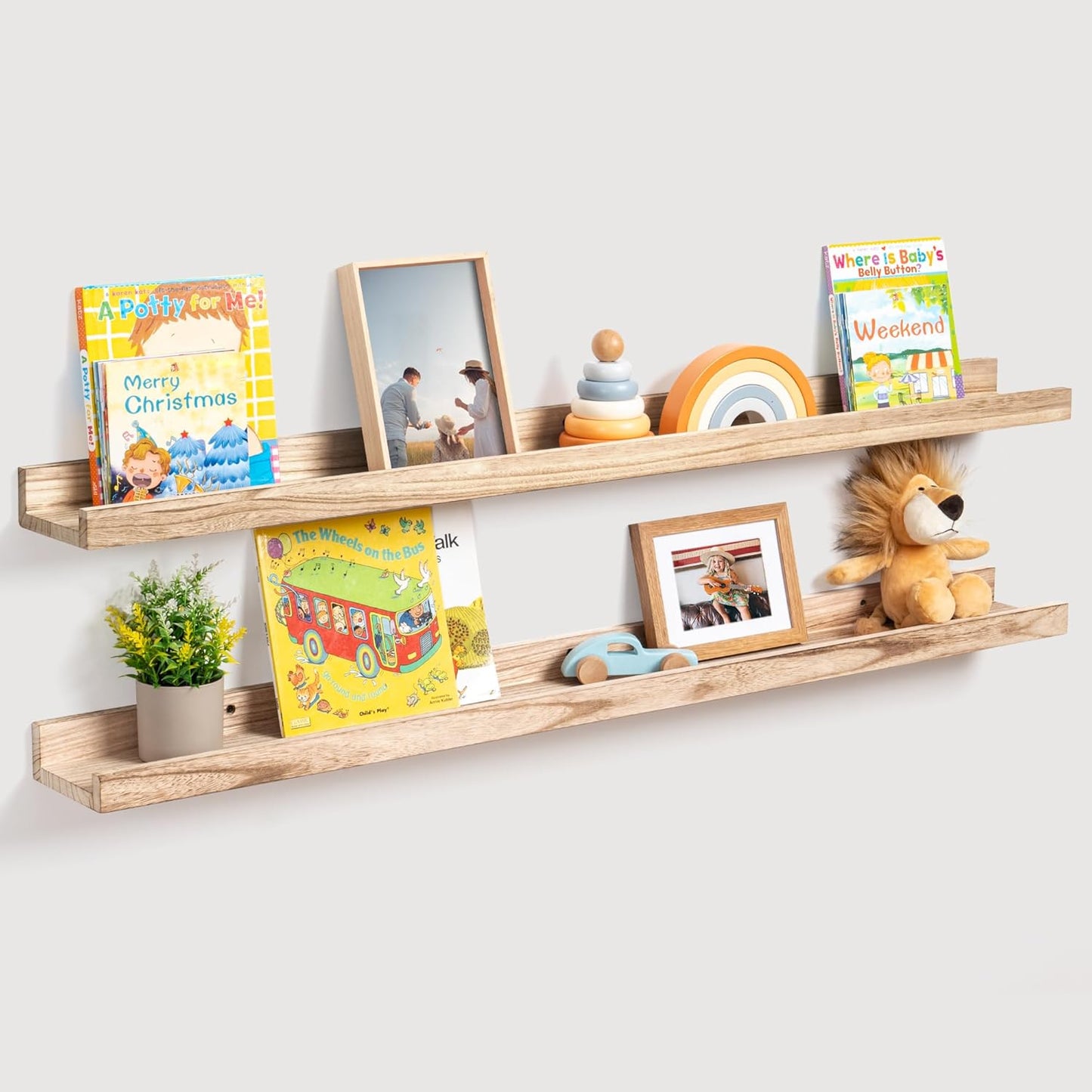 ShelfLoft 5.12"D x 2.2"H Carbonized Black Picture Ledge Wall Floating Shelves with Lip