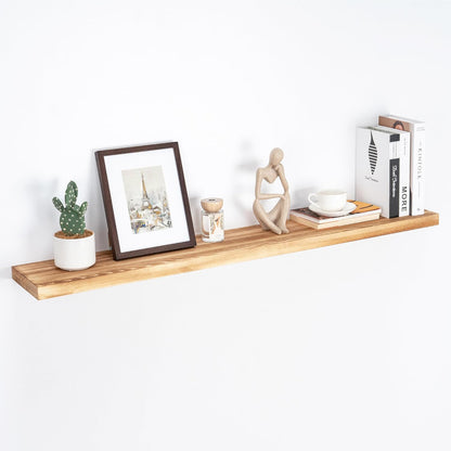 ShelfLoft 8 Inch Deep Solid Pine Wood Floating Shelves