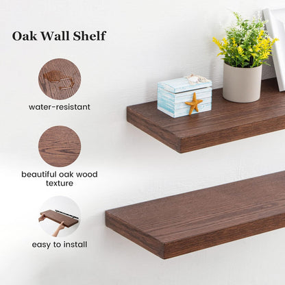 ShelfLoft 8 Inch Deep Walnut Wood Wall Storage Floating Shelves