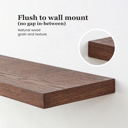 ShelfLoft 8 Inch Deep Walnut Wood Wall Storage Floating Shelves