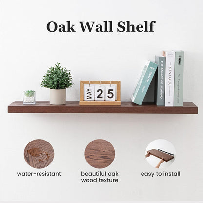 ShelfLoft 8 Inch Deep Walnut Wood Wall Storage Floating Shelves