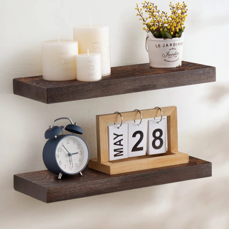 Shelfloft Zahriah 2 Piece Pine Floating Shelf