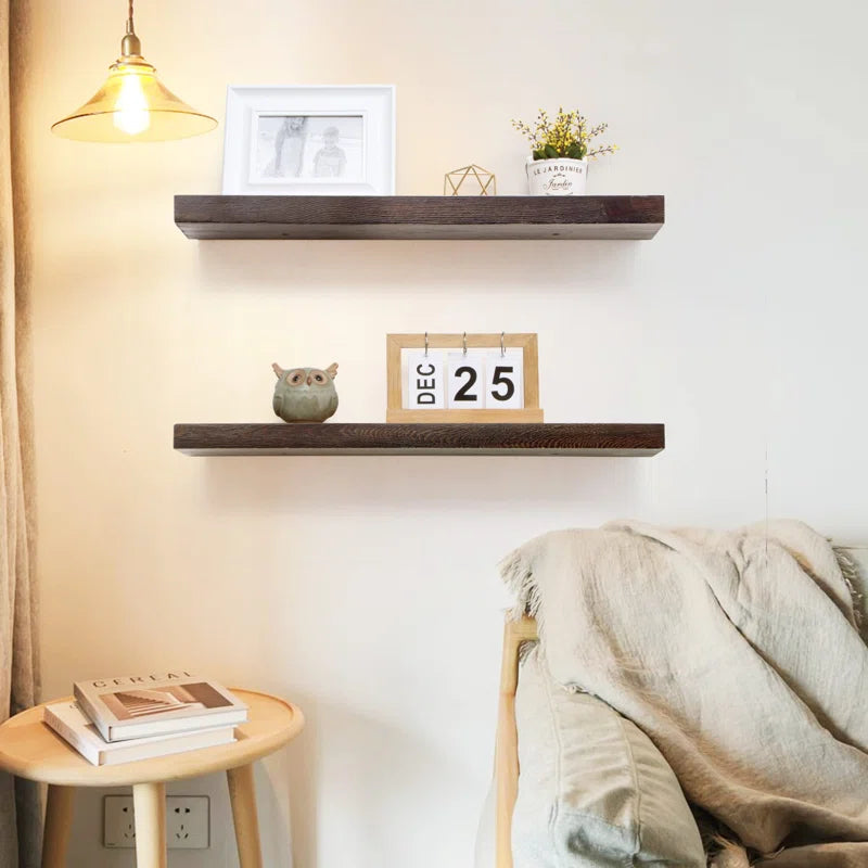 Shelfloft Zahriah 2 Piece Pine Floating Shelf