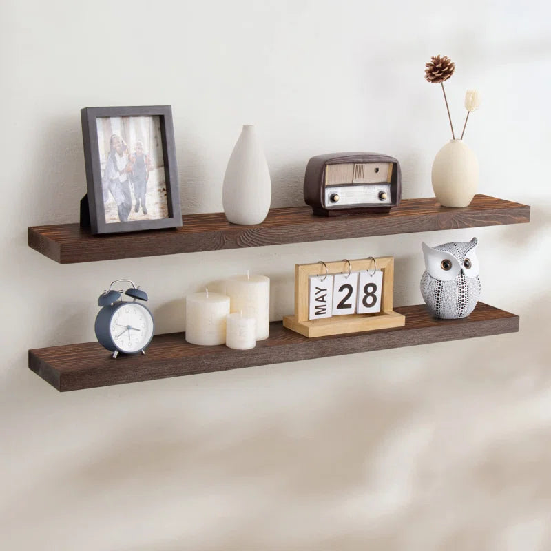 Shelfloft Zahriah 2 Piece Pine Floating Shelf