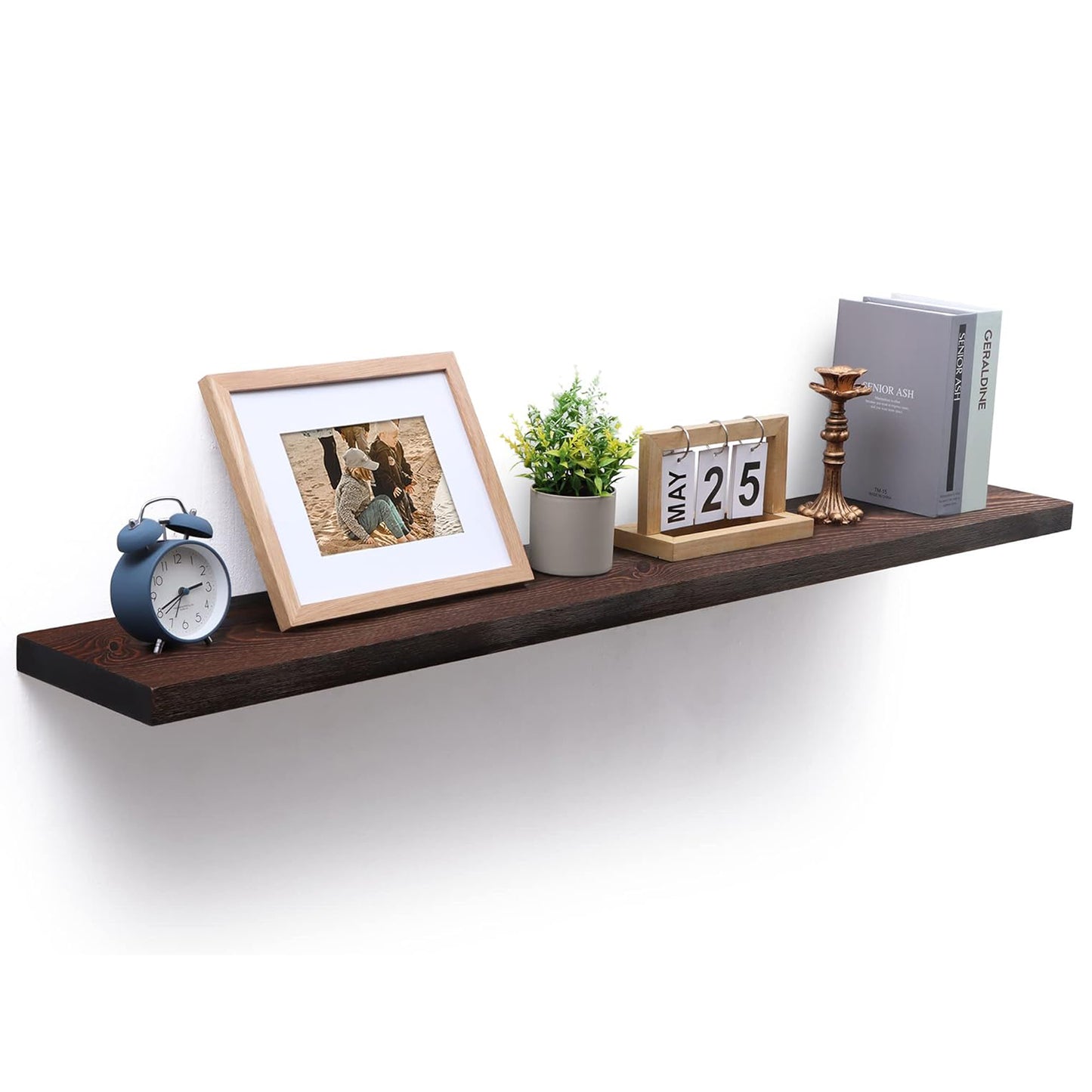 ShelfLoft 8 Inch Deep Solid Pine Wood Floating Shelves