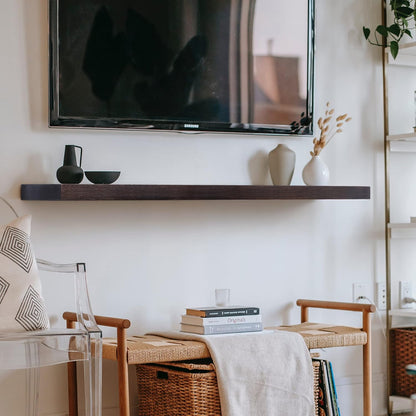 ShelfLoft 8 Inch Deep Solid Pine Wood Floating Shelves