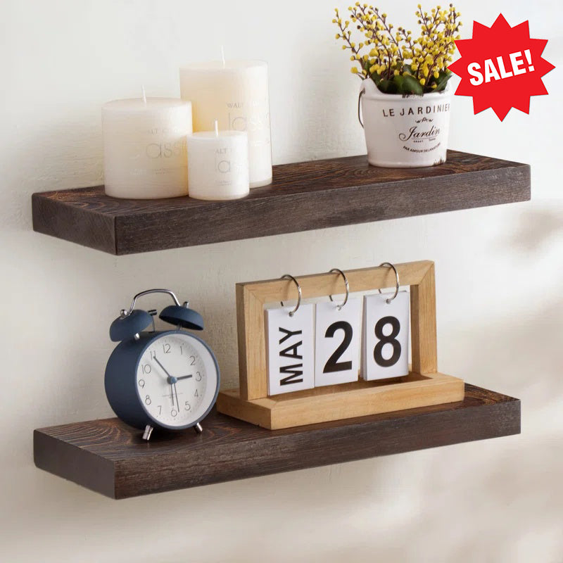 Shelfloft Zahriah 2 Piece Pine Floating Shelf