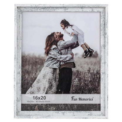 ShelfLoft Rustic Picture Frame Wood Poster Frame with HD Plexiglass Set