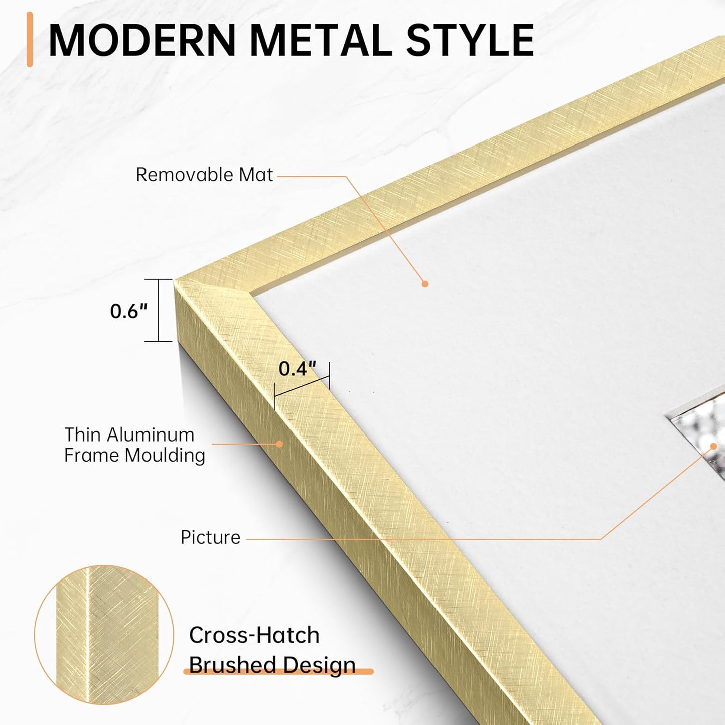 c 9 Sizes Thin Aluminum Metal Picture Frame with High Definition Plexiglass