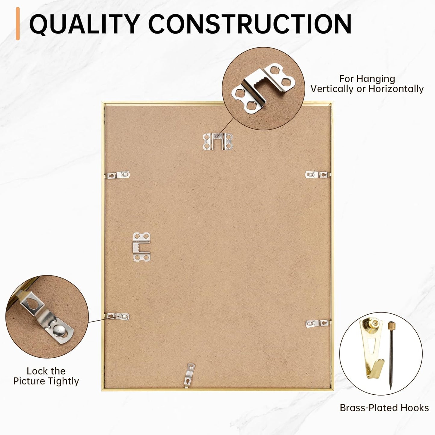 c 9 Sizes Thin Aluminum Metal Picture Frame with High Definition Plexiglass
