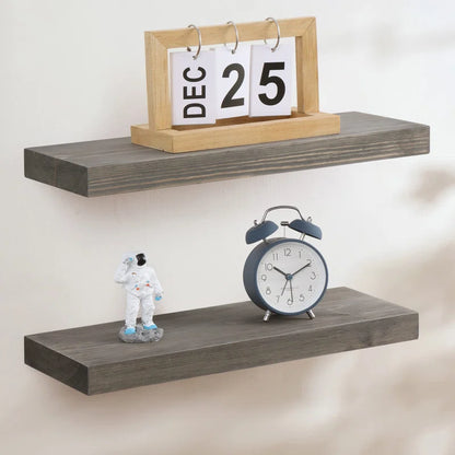 Shelfloft Zahriah 2 Piece Pine Floating Shelf