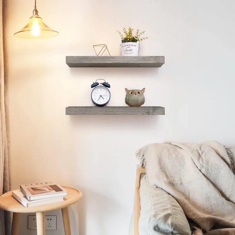 Shelfloft Zahriah 2 Piece Pine Floating Shelf