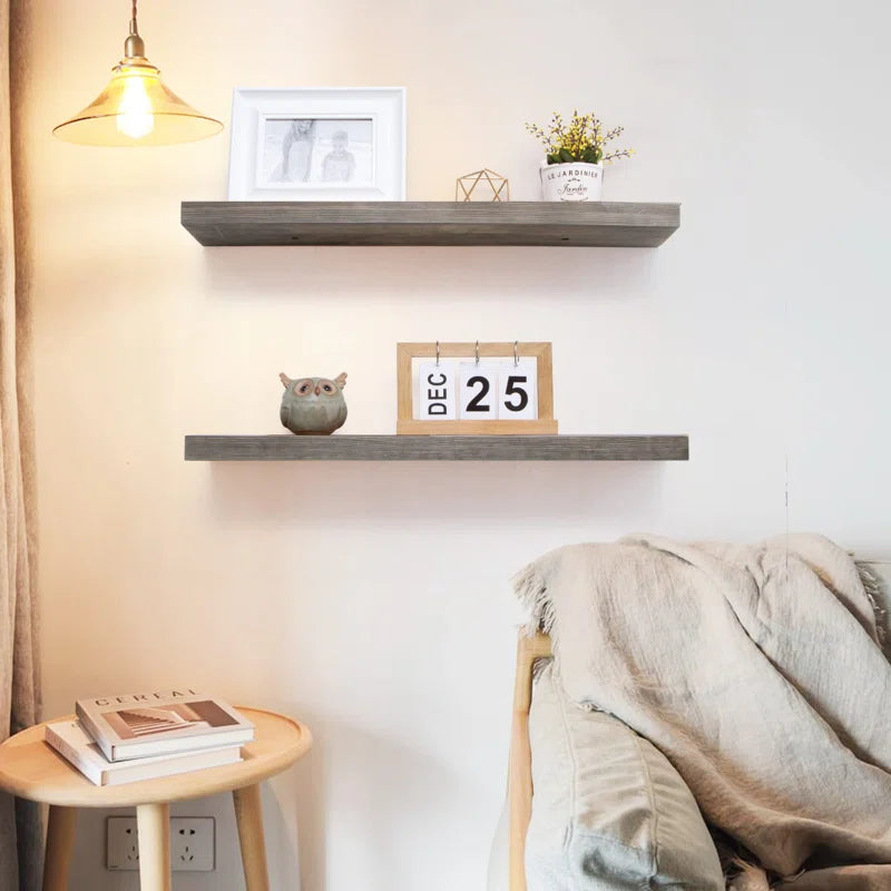 Shelfloft Zahriah 2 Piece Pine Floating Shelf