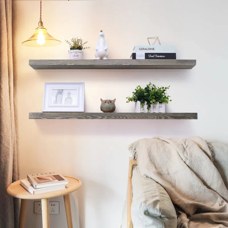 Shelfloft Zahriah 2 Piece Pine Floating Shelf