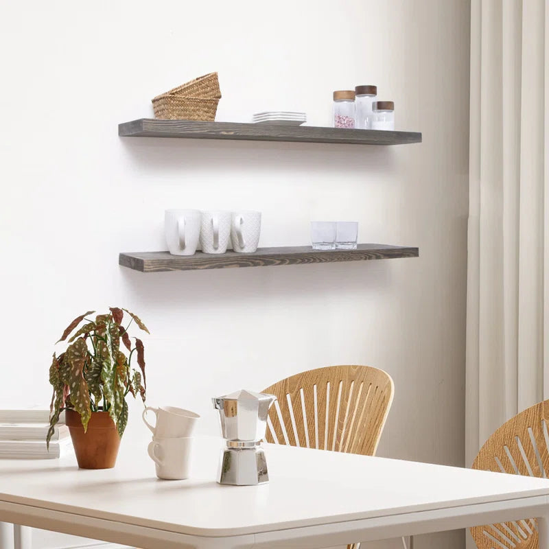 Shelfloft Zahriah 2 Piece Pine Floating Shelf