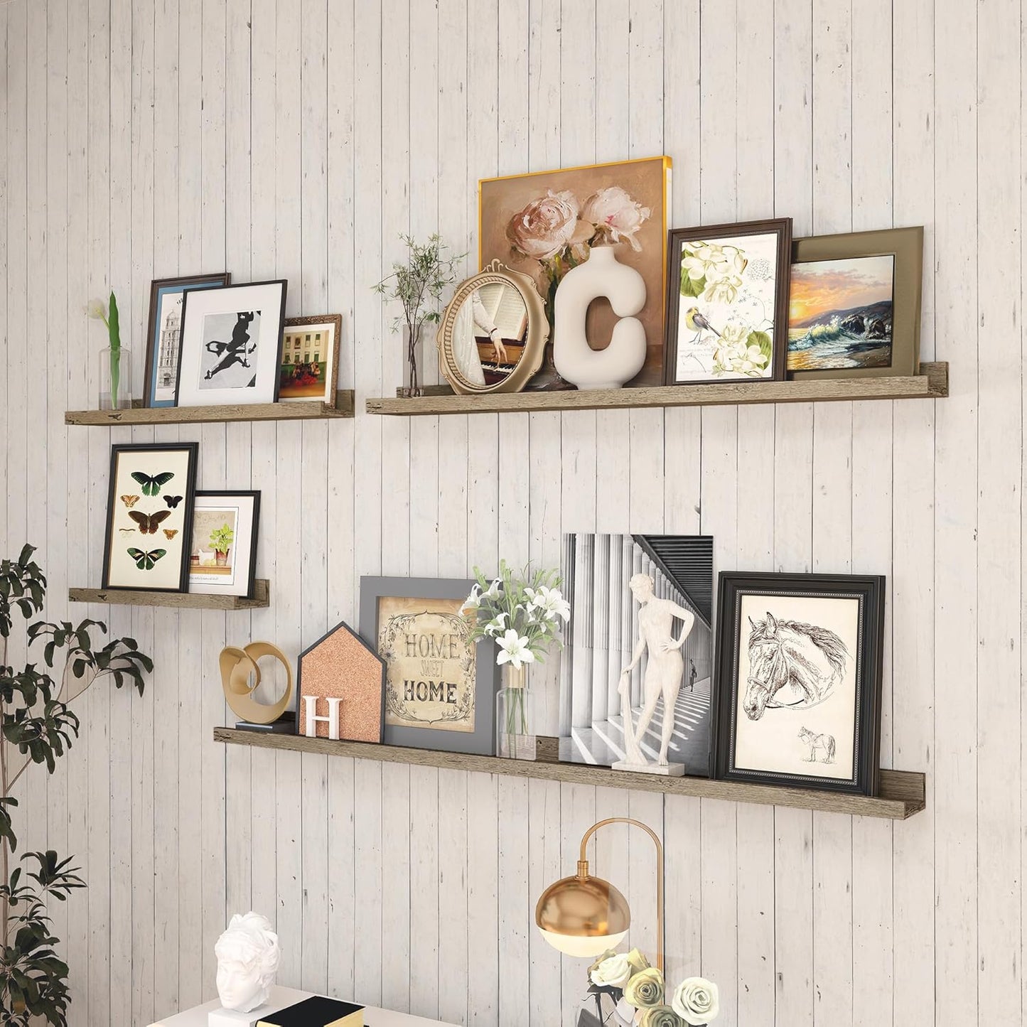 ShelfLoft 5.5 Inch Deep Picture Ledge Shelf Wall Display Floating Shelves with Lip