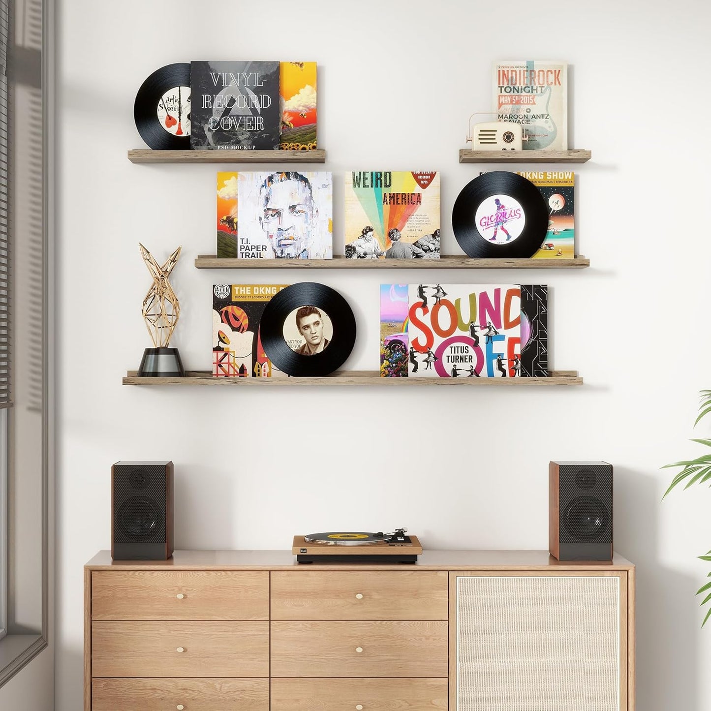 ShelfLoft 4.7"D x 2"H Grey Picture Ledge Floating Shelves