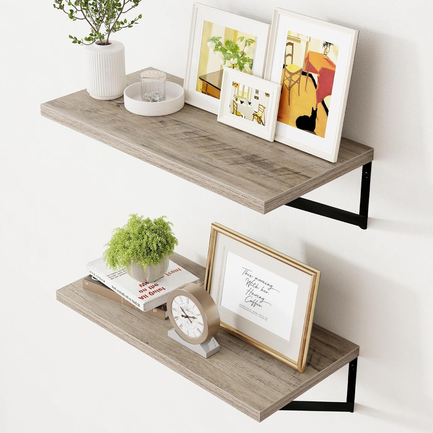 ShelfLoft 8"D x 4.9"H Grey Wall Mounted Floating Shelves