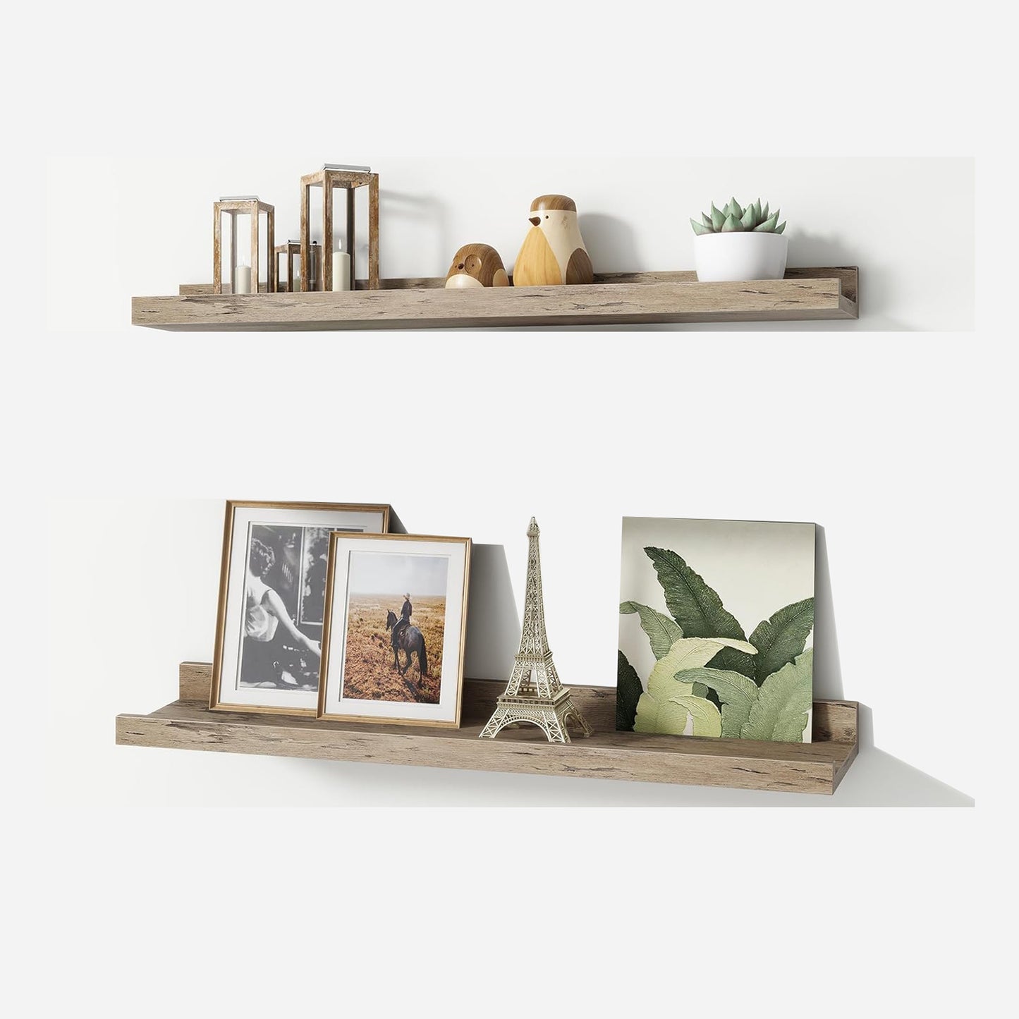 ShelfLoft 4.7"D x 2"H Grey Picture Ledge Floating Shelves