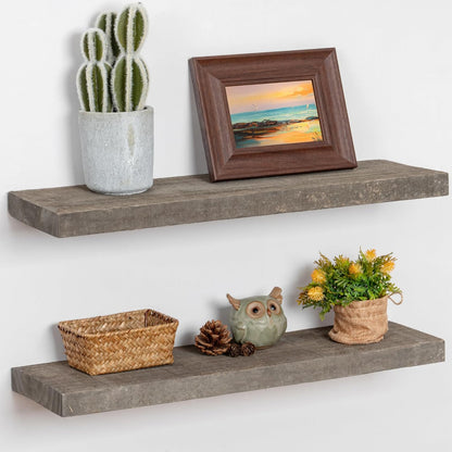 ShelfLoft 8 Inch Deep Rustic Solid Reclaimed Wood Wall Shelves for Storage