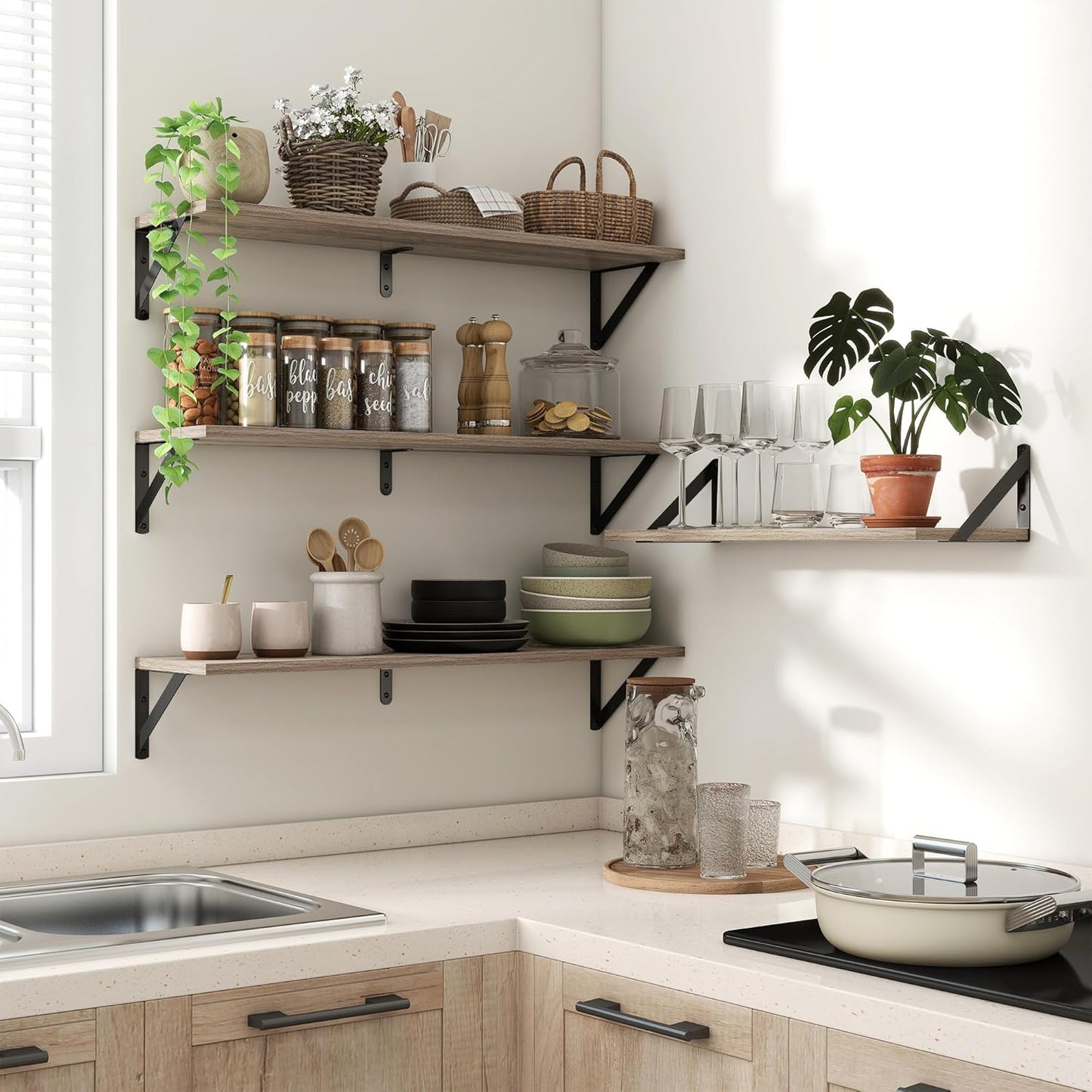 ShelfLoft 31.5" Wide x 8" Deep Wall Mounted Floating Shelves, 2 Pack