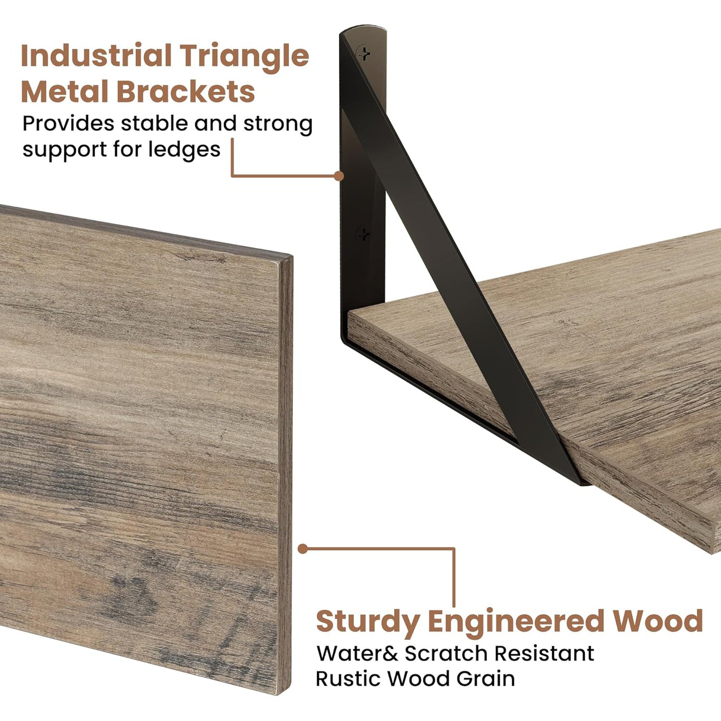 ShelfLoft 31.5" Wide x 8" Deep Wall Mounted Floating Shelves, 2 Pack