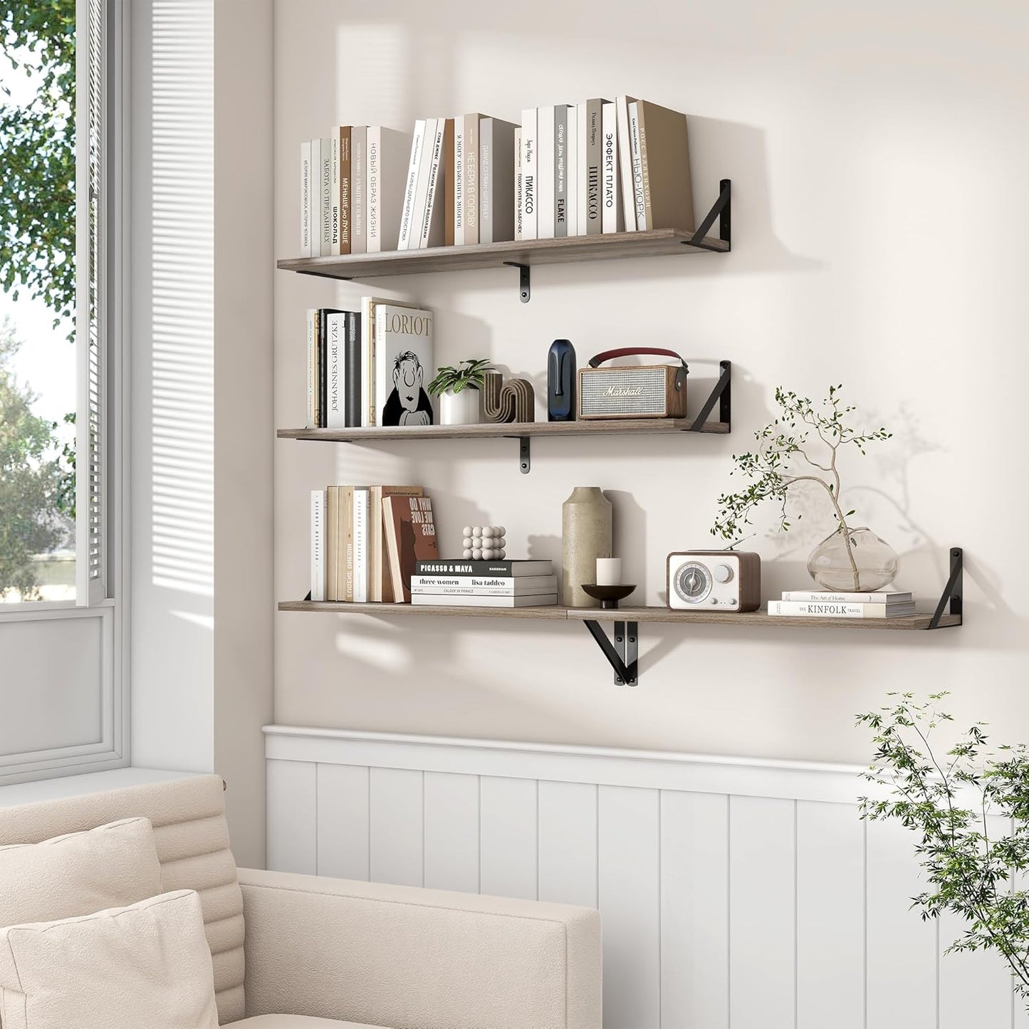 ShelfLoft 31.5" Wide x 8" Deep Wall Mounted Floating Shelves, 2 Pack