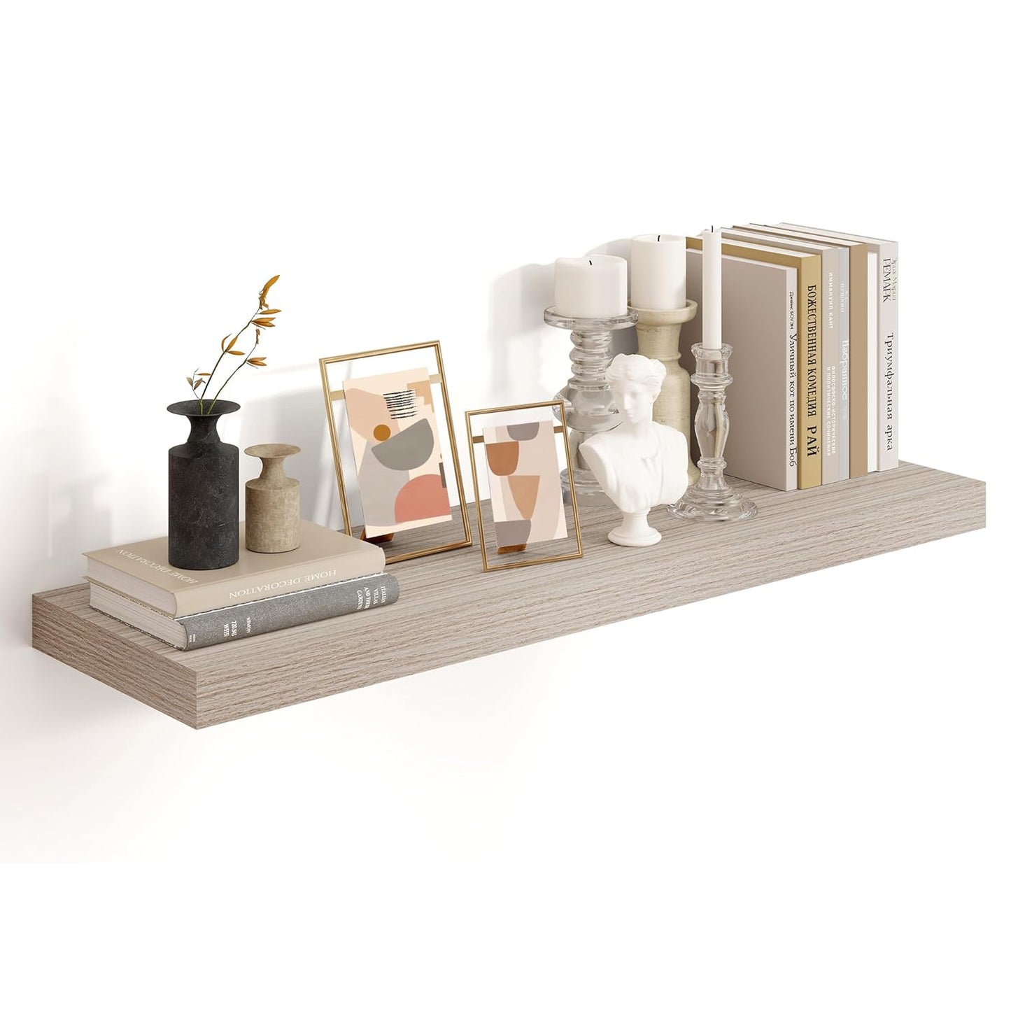 ShelfLoft 9 Inch Deep Rustic Wood Floating Shelves for Wall Storage