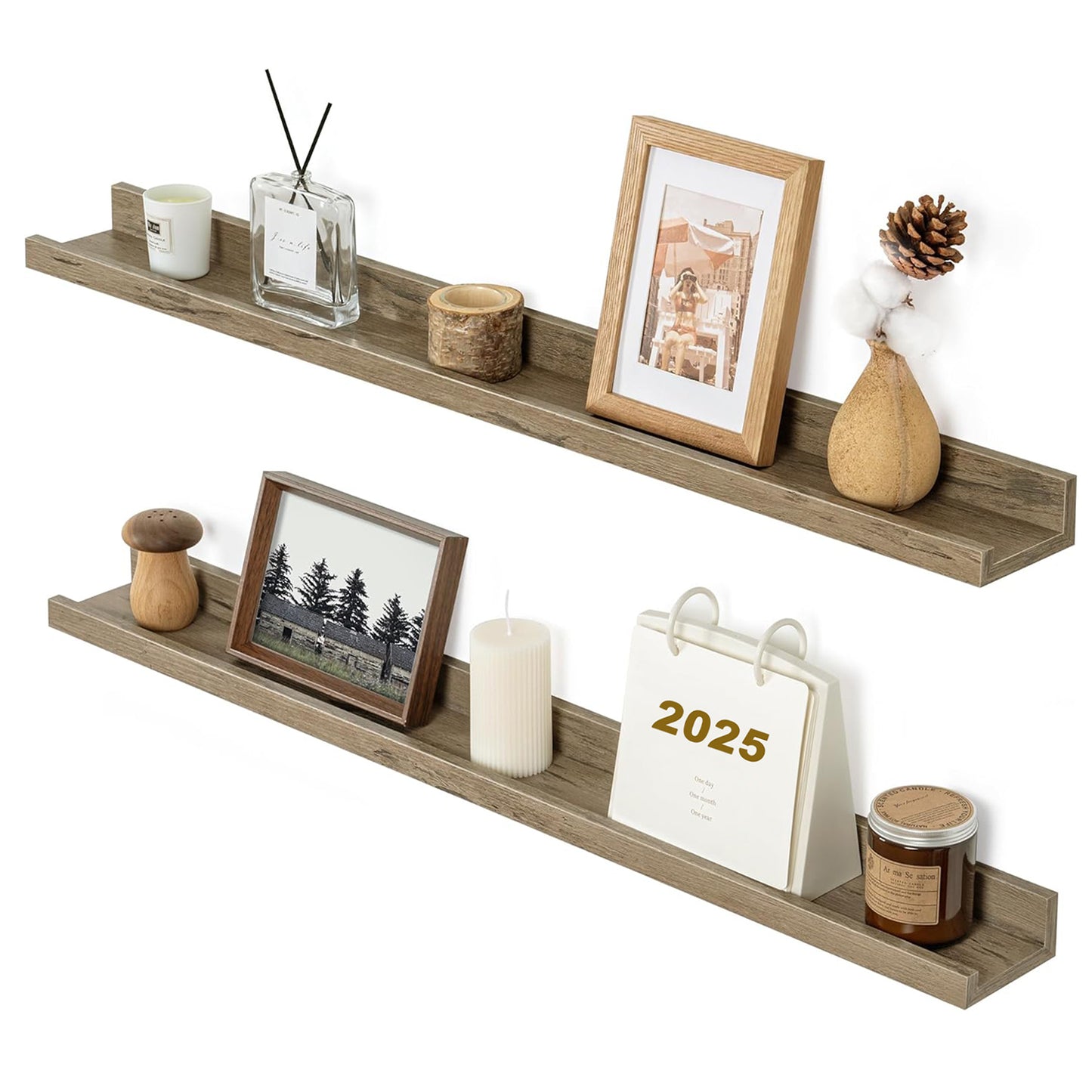 ShelfLoft 5.5 Inch Deep Picture Ledge Shelf Wall Display Floating Shelves with Lip