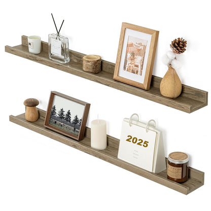 ShelfLoft 5.5 Inch Deep Picture Ledge Shelf Wall Display Floating Shelves with Lip