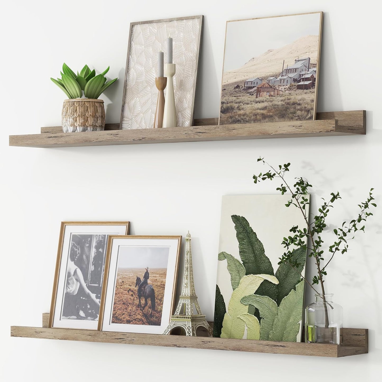 ShelfLoft 4.7"D x 2"H Grey Picture Ledge Floating Shelves