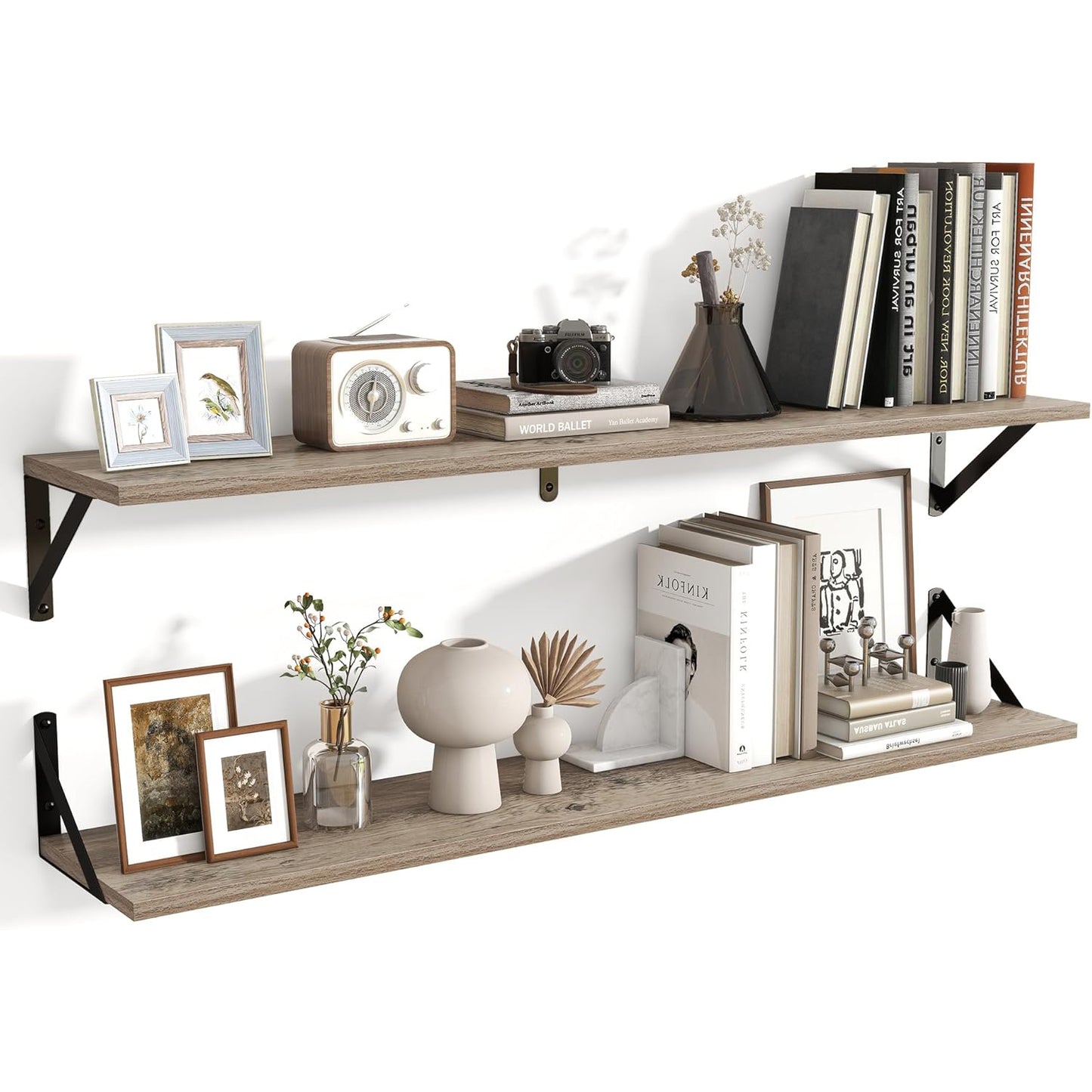 ShelfLoft 8"D x 4.9"H Grey Wall Mounted Floating Shelves