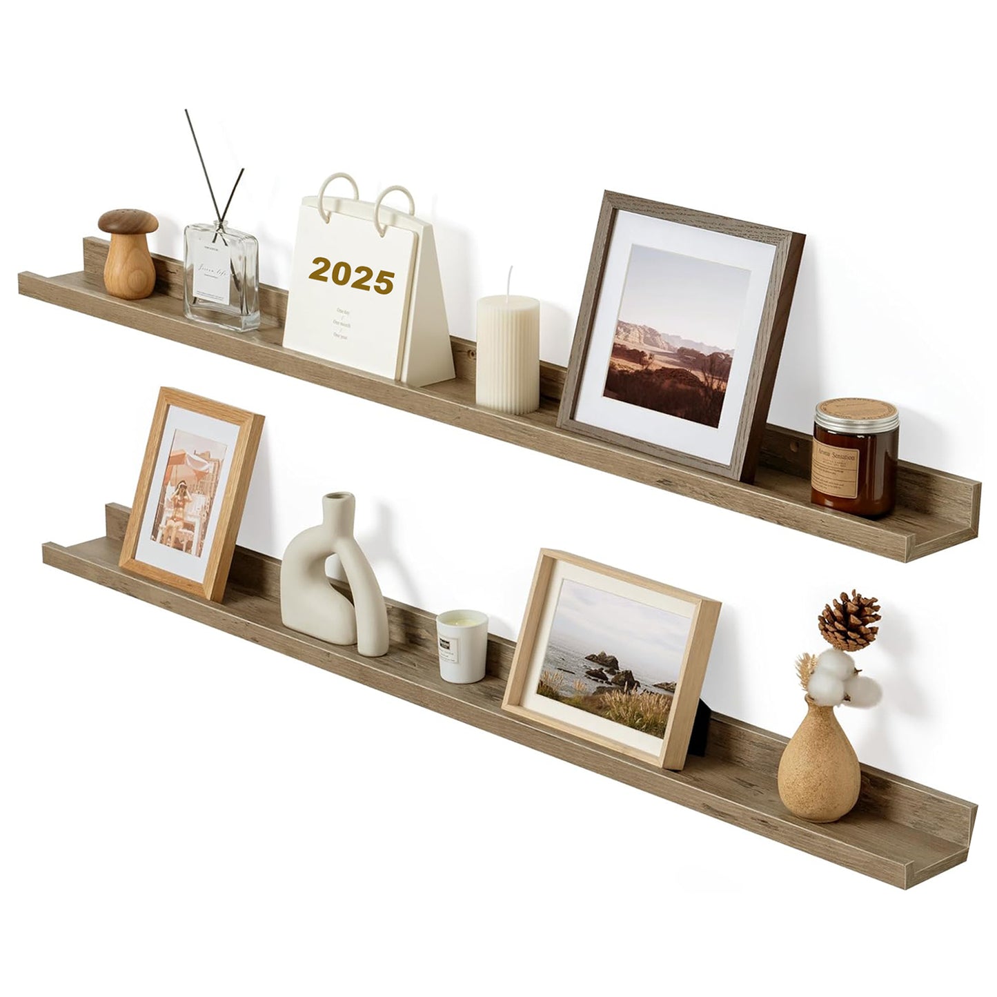 ShelfLoft 5.5 Inch Deep Picture Ledge Shelf Wall Display Floating Shelves with Lip