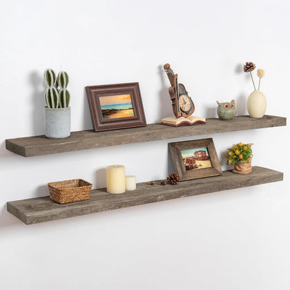 ShelfLoft 8 Inch Deep Rustic Solid Reclaimed Wood Wall Shelves for Storage