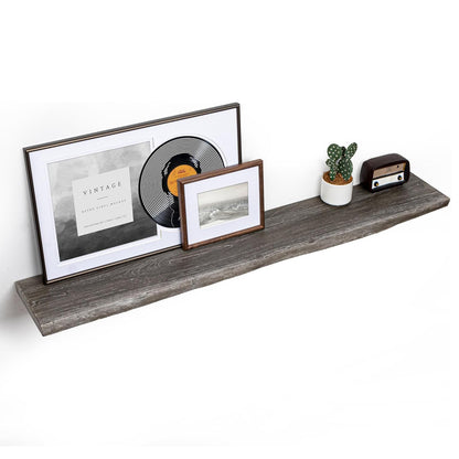 ShelfLoft 9.3 Inch Deep Reclaimed Old Elm Wood Floating Shelves for Wall Storage